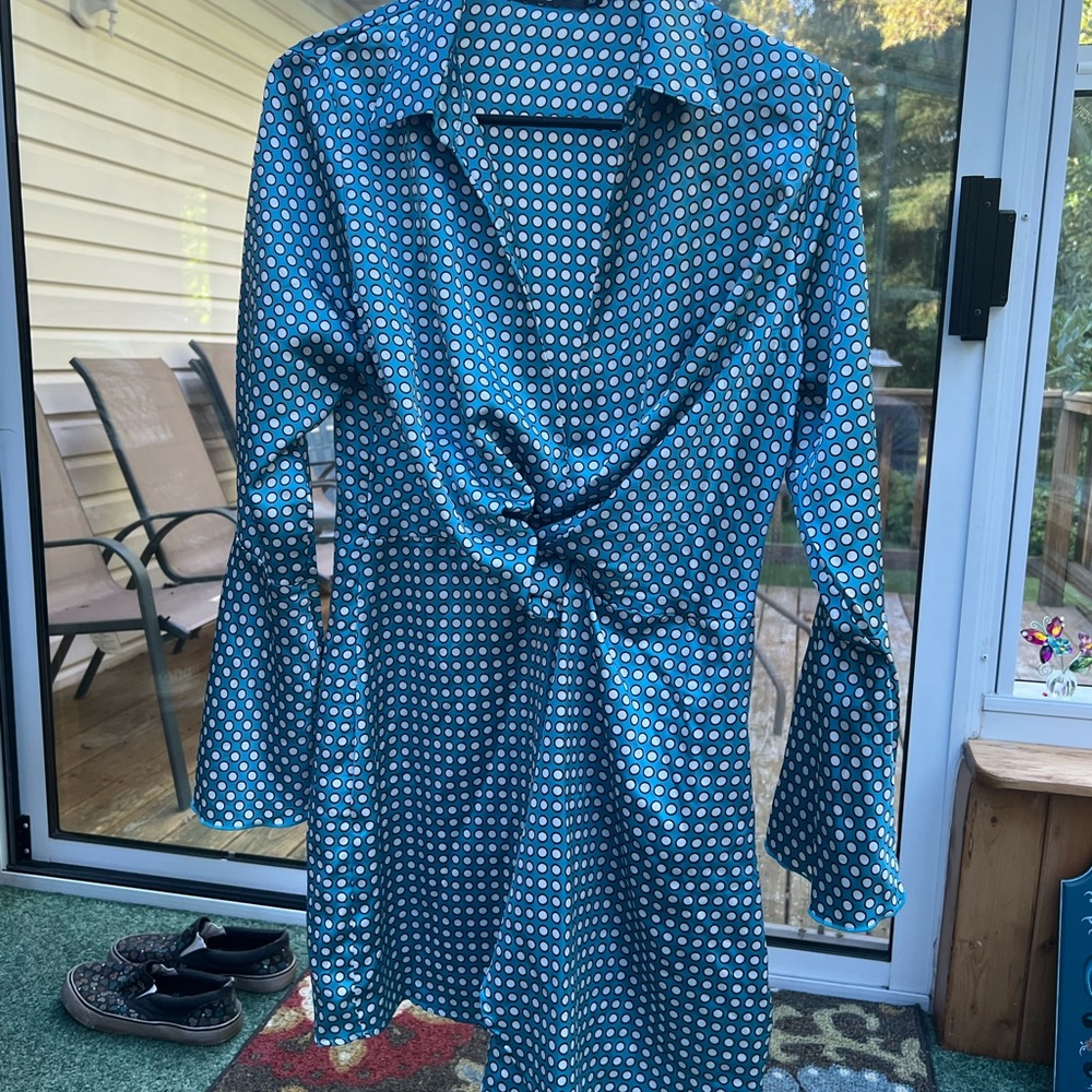 Satin Polka Dot Dress - Picture 2 of 3